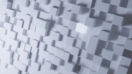 abstract 3d cubes background with an emmiting light