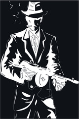 
vector drawing of the mafia