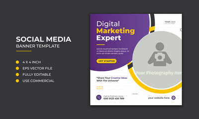 digital marketing social media and instagram post template