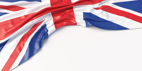 United Kingdom sign symbol placed on white background. Copy space. 3d illustration