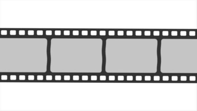 Animated cinema film strip. Film frame. 4k