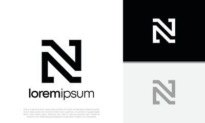 Abstract Initial logo vector. Initials N logo design. Innovative high tech logo template