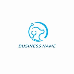 design logo combine dog and stethoscope