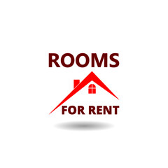 Rooms For rent icon with shadow