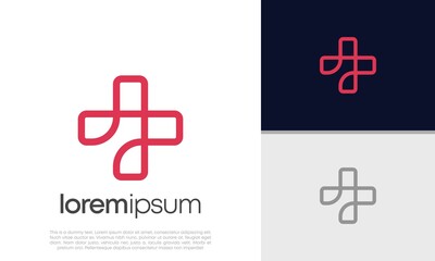 Obraz premium Abstract logotype for medical pharmacy. Logo design template. Medical health. Community logo design.