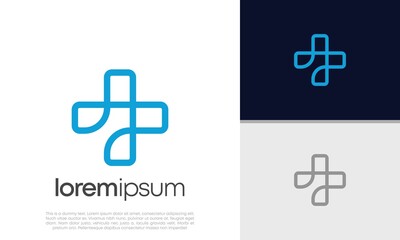 Abstract logotype for medical pharmacy. Logo design template. Medical health. Community logo design.