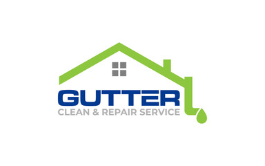 Illustration vector graphic of gutter installation and repair service logo design template