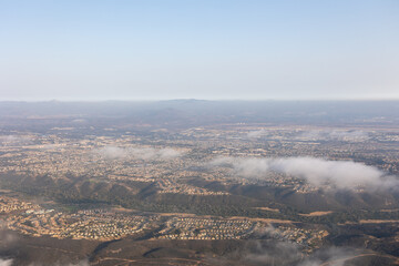 Aerial view of Carmel Valley with suburban neighborhood San Diego, California, USA. 