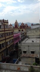 Roof top view from a dharamshala room in Haridwar.