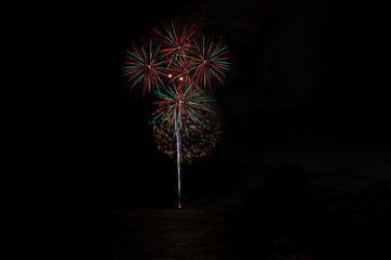 Fireworks over water