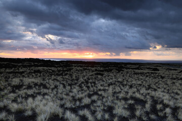 Beautiful sunset on the Big Island, Kohala Coast, Hawaii