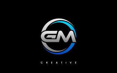 GM Letter Initial Logo Design Template Vector Illustration - obrazy, fototapety, plakaty