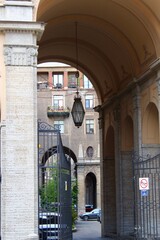 High Renaissance Arches with a hanging lantern of the Tolstoy House located at 15-17 Rubinstein...