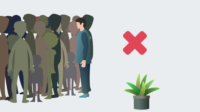 Covid'19 awareness animation video. Do not stand side by side in the shopping mall. 
Maintain social distance in the market.