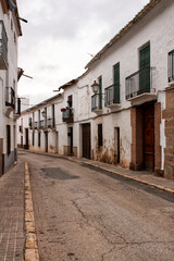 Old and majestic houses in the streets of Villanueva de los Infantes village