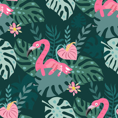 Naklejka premium Flamingo pattern 2