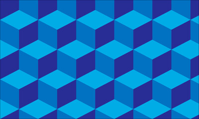Blue pattern cubes wallpaper