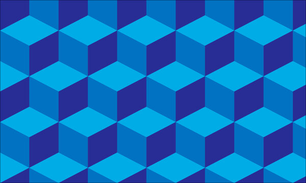 Blue pattern cubes wallpaper