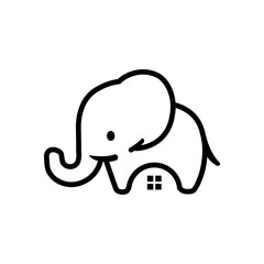 minimalist elephant interior logo design