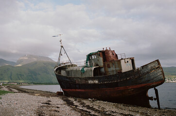 old fishing boat in the sea