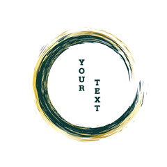 Zen ink circle emblem. Paint strokes. Multi-colored strokes. Design template for the design of banners, posters, booklets, covers, magazines. EPS 10