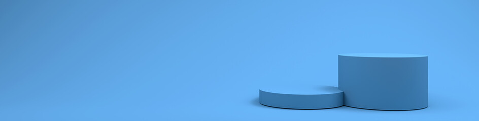 Abstract 3D render of cylinder podiums