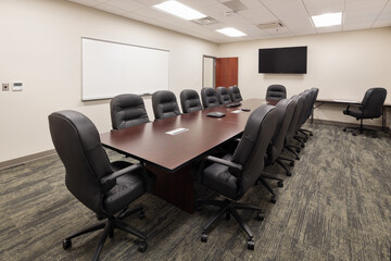 Interior of modern office business conference boardroom
