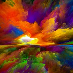 Zelfklevend behang Mix van kleuren Snelheid van dromenland