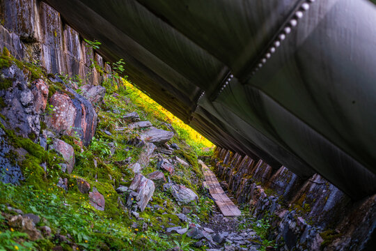 on the trail of the past at the Vemork power  plant in norway