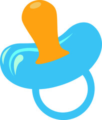 Child's Pacifier Illustration. Blue Pacifier for Young Children.