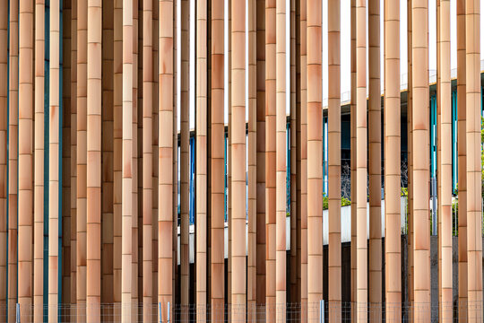  original bamboo building background in Zaragoza, Spain