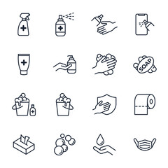 set of Disinfection and cleaning elements symbol template for graphic and web design collection logo vector illustration