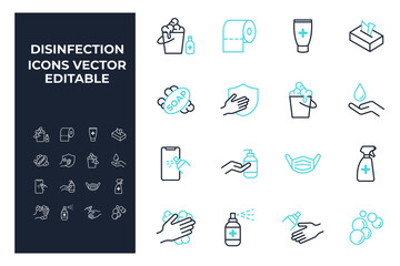 set of Disinfection and cleaning elements symbol template for graphic and web design collection logo vector illustration