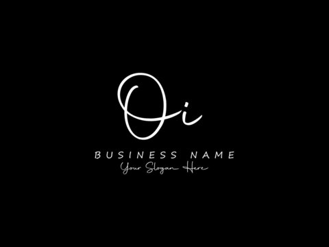 Letter OI Logo, signature oi logo icon vector image design for business