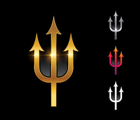 Golden Trident Vector Sign