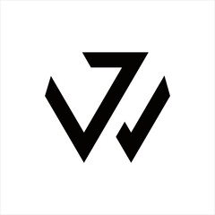 creative simple logo design initial JW 