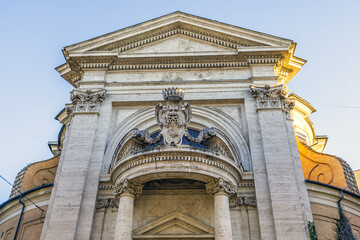 Roman Catholic titular Church of Saint Andrew's at Quirinal (Sant'Andrea al Quirinale, 1670) in Rome built for Jesuit seminary on Quirinal Hill. Rome, Italy.