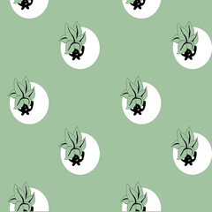 Hand-drawn graphic pattern of potted flowers. Perfect for notebooks, patterns, website designs, tableware, postcards