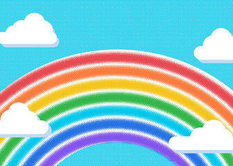虹と青空の背景
