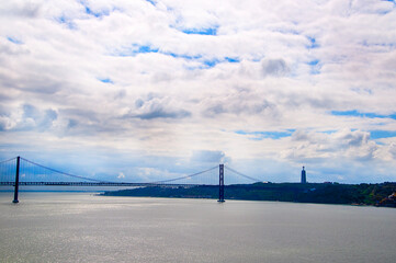 The River Tagus with the Vasco Da Gama Bridge and the Monument to the Discoveries
