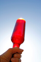 the bottle is filled with homemade cassis 