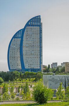 Residential complex Volzhskie Parusa (Volga Sail) in Volgograd (former Stalingrad). Russia