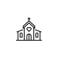 Church building icon vector