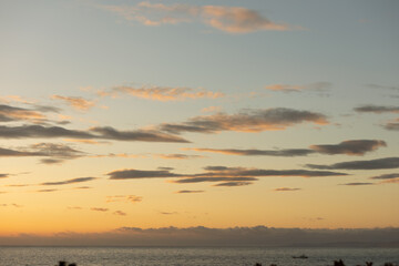 高知県の海岸の夕日