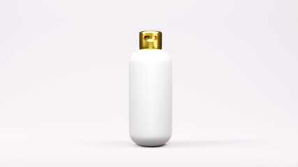 White and Golden color  bottle package 3D rendering