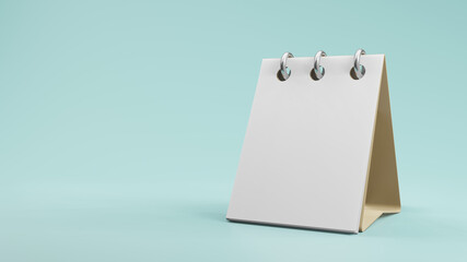 empty blank paper desk  calendar mockup 3d rendering