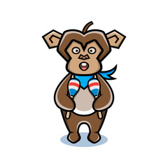 cartoon animal cute monkey holding a maracas