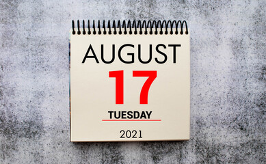 Save the Date written on a calendar - August 17