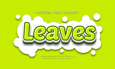 Leaves editable text effect themed natural fresh