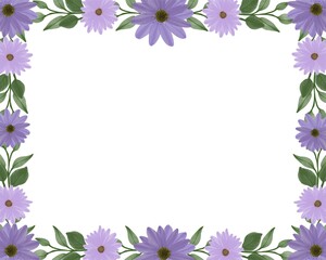 simple white background with purple daisy for greeting card